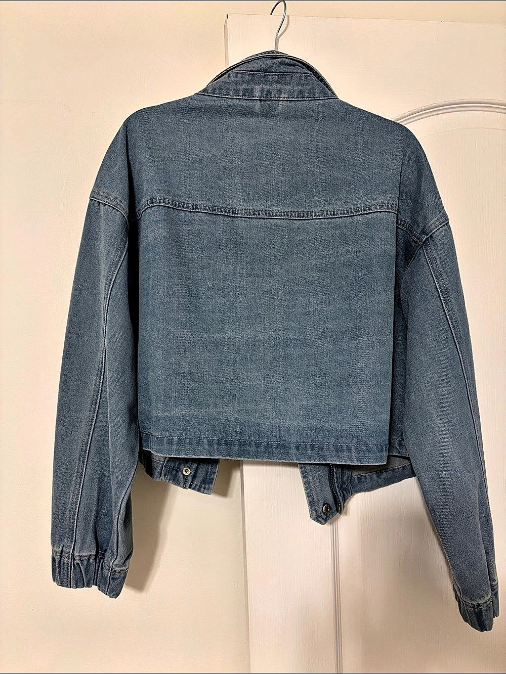Wishlist Cropped Denim Jacket Blue Medium - Picture 4 of 8